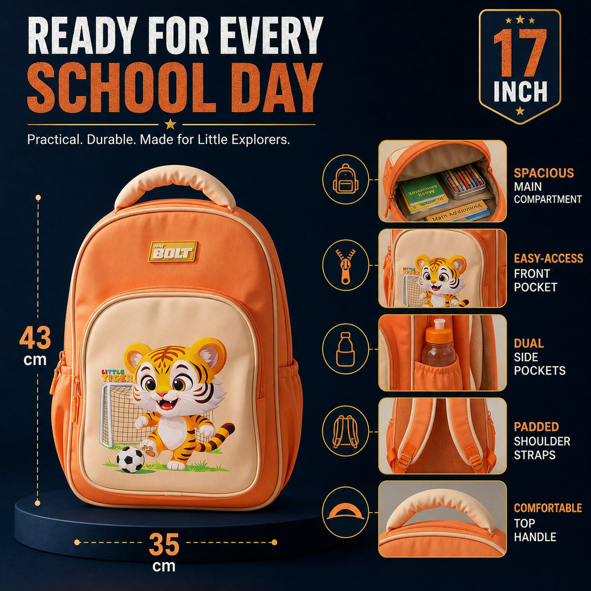 Cute Cartoon School Backpack – Lightweight & Spacious for Kids