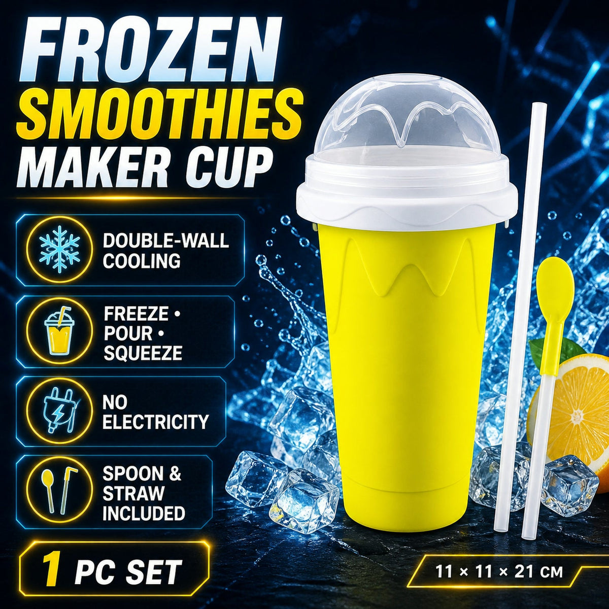Frozen Smoothies Maker Cup – Double Layer Slushy | Tidy Table
