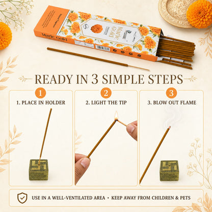 Usage guide for Mixed Floral Fragrance Incense Sticks.