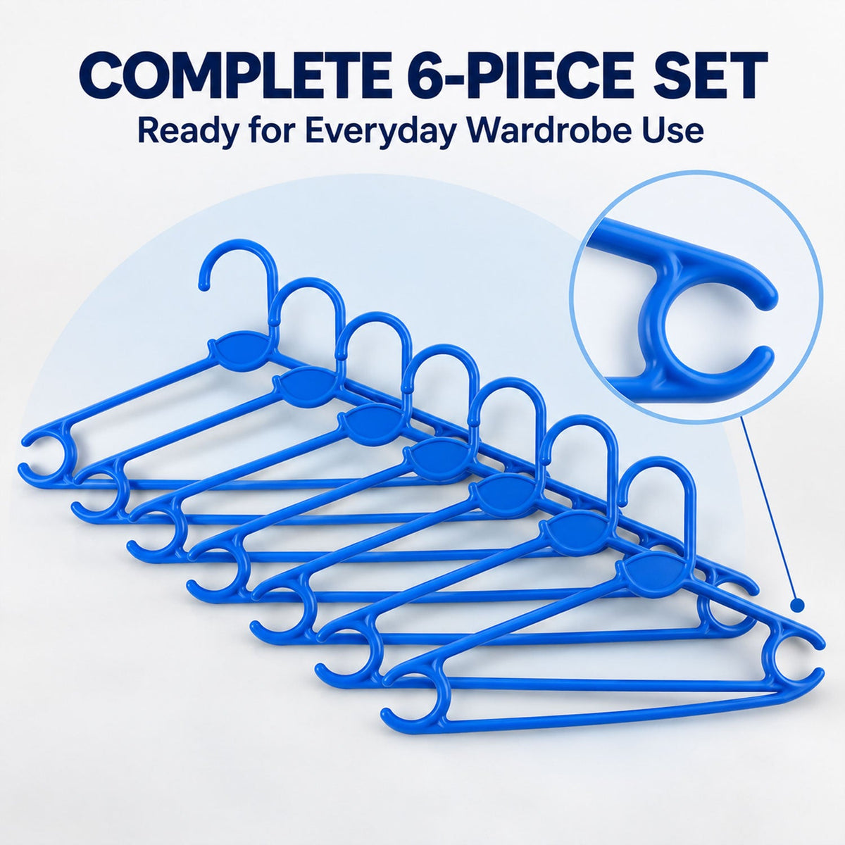 Plastic Clothes Hangers – Durable & Space-Saving Set of 6