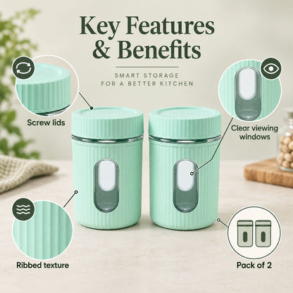 Kitchen Storage Container Set – Airtight 2-Pc 750 ML Set