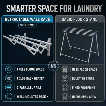 Foldable Clothes Rail – Stainless Steel Wall Mount | BathNova