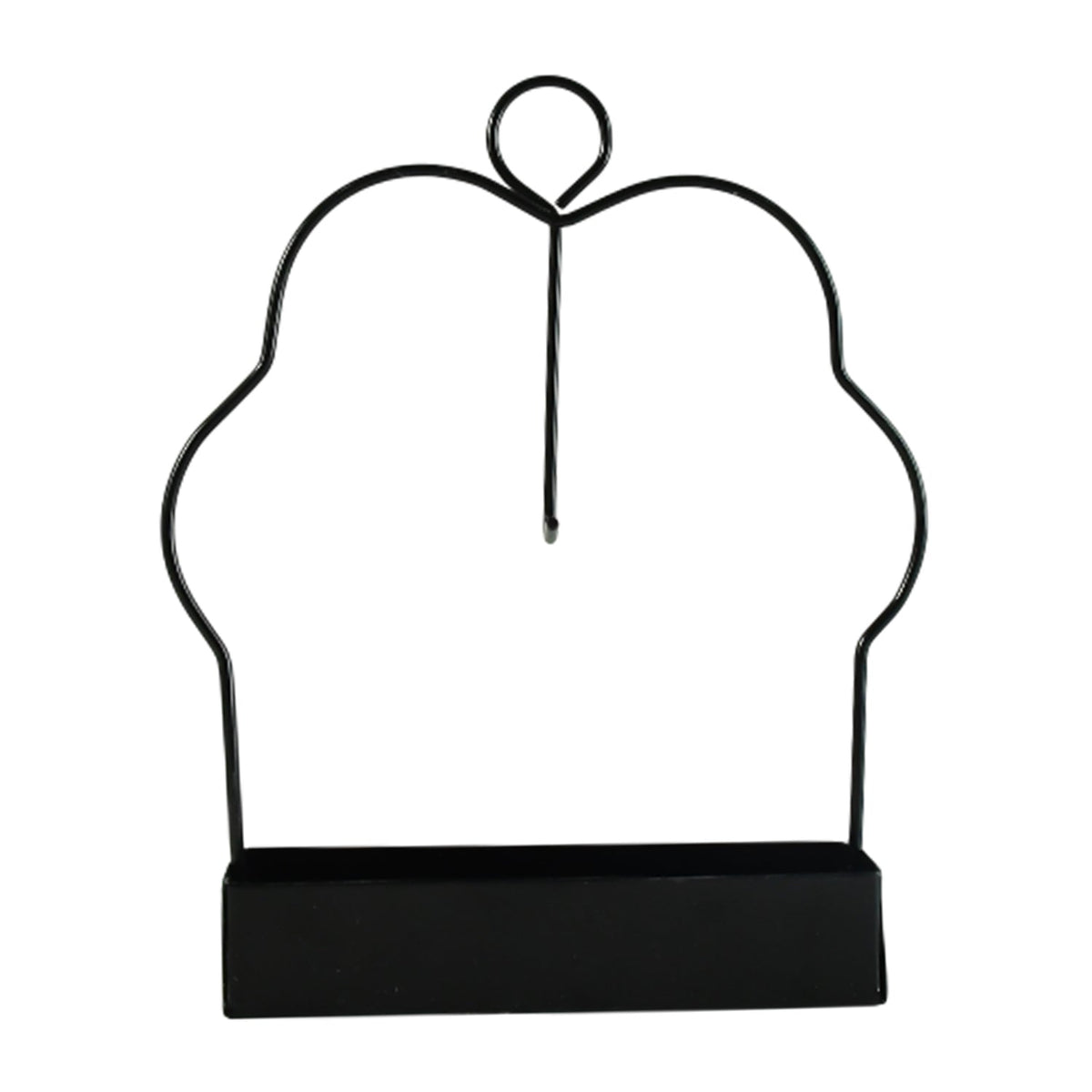 A black metal mosquito coil holder with a rectangular base is shown on a plain white background.