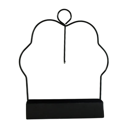 A black metal mosquito coil holder with a rectangular base is shown on a plain white background.