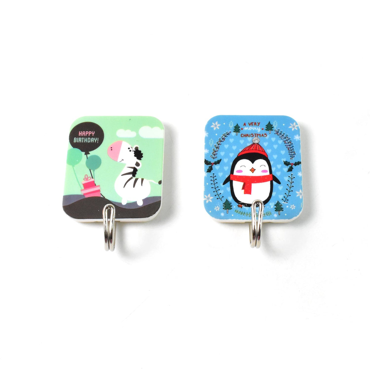 Cartoon Adhesive Kitchen Hooks for Towels, Ladles, Aprons and Keys (2 Pc Set)