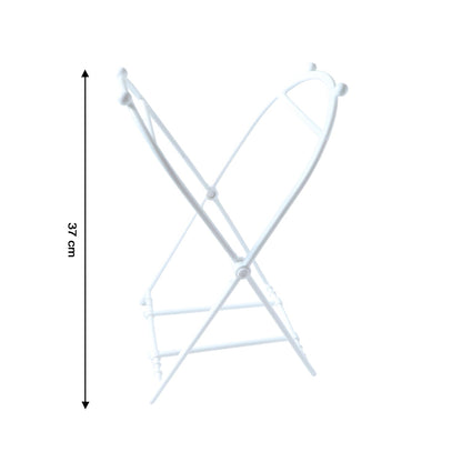 White plastic garbage bag holder with a vertical measurement arrow indicating 37 cm height.