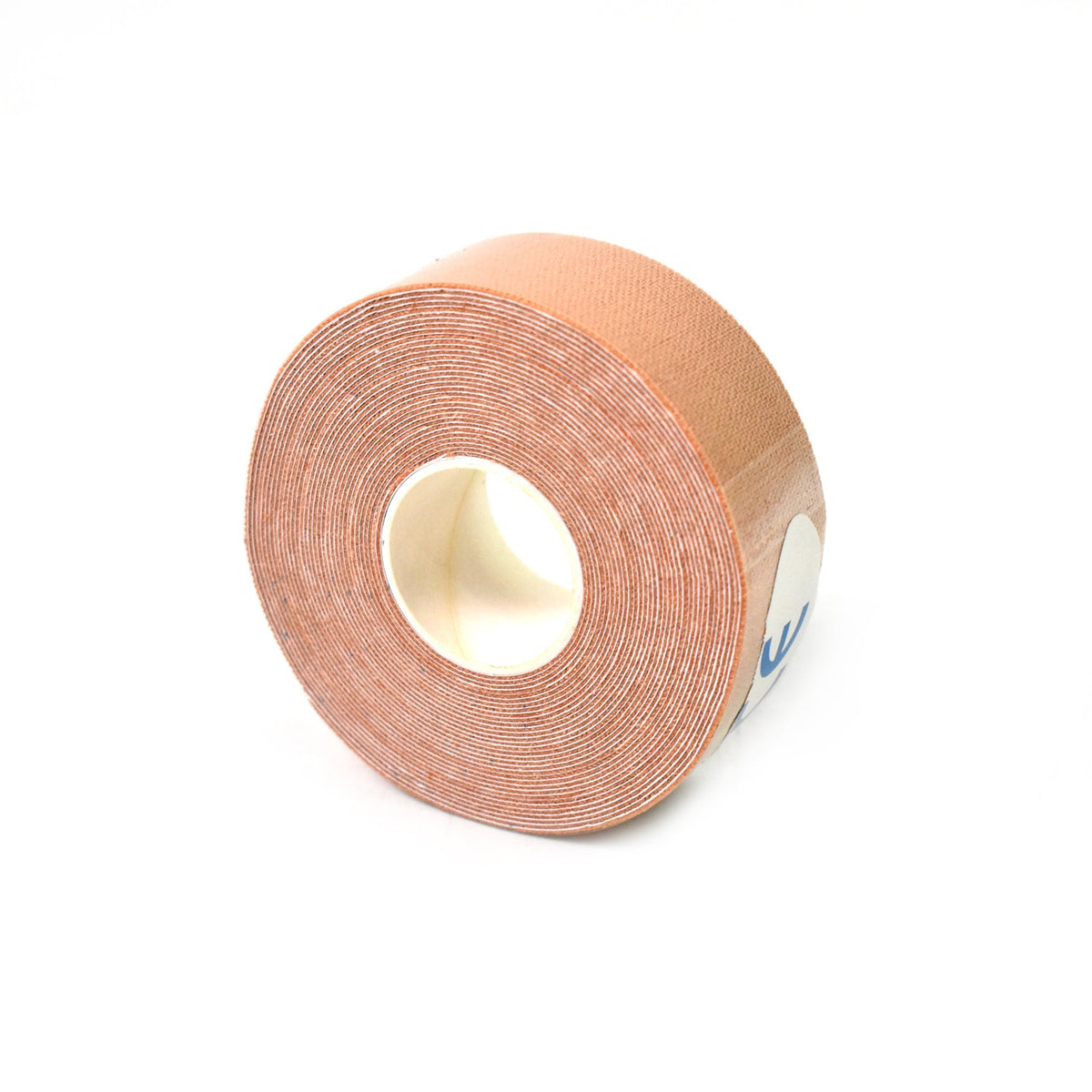 A single roll of tan face lifting tape with a white core, positioned against a plain white background.