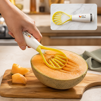 Manual Muskmelon Slicer Cutter Tool with Seed Scoop for Fruits