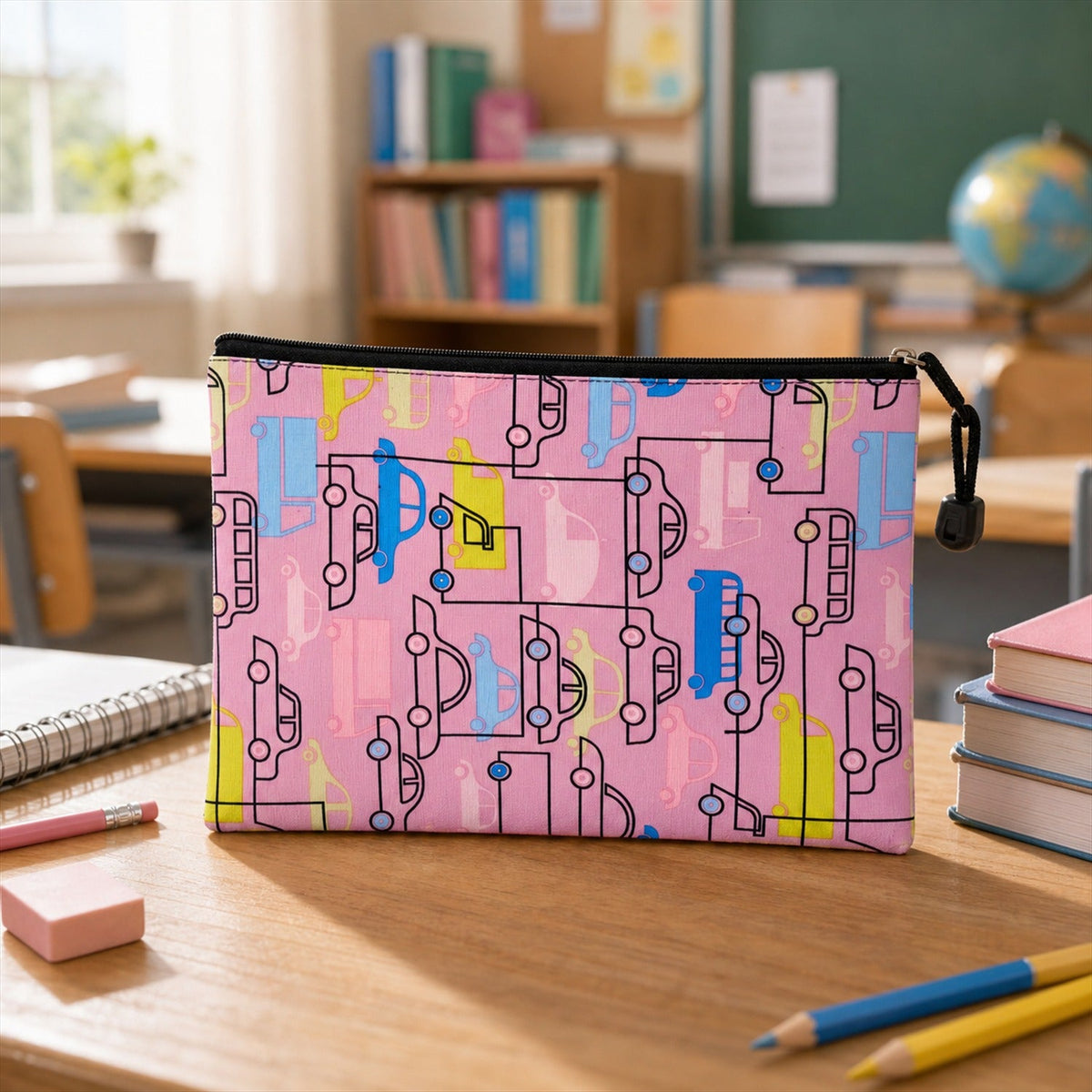Car pencil pouch open view
