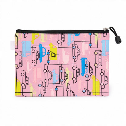 Car print pouch white bg