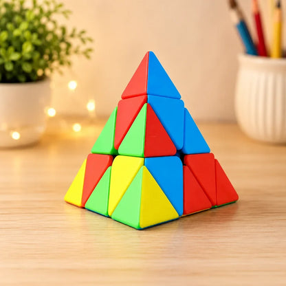 Kids Magic Puzzle Cube Combo – 5x5 Cube & Pyramid Twist Puzzle Set (3 Pc)