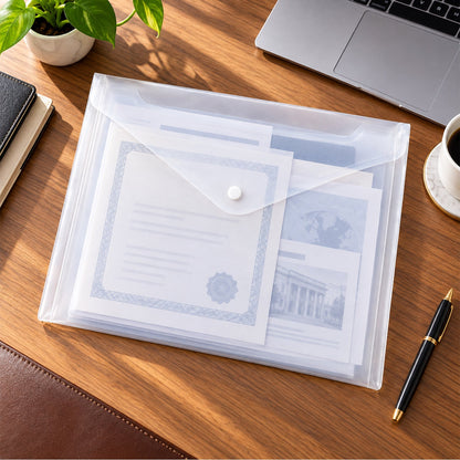 Plastic document folder snap closure A4