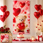 Teddy bear heart backdrop curtain party
