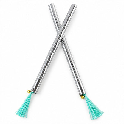 Steel dandiya stick pair on white background