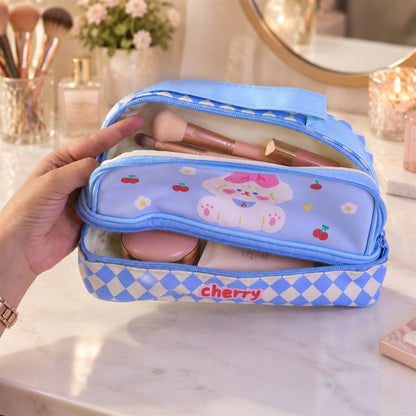 Printed zipper pouch white bg