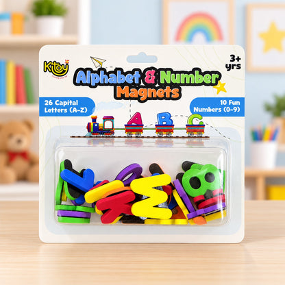 Alphabet number magnet white bg