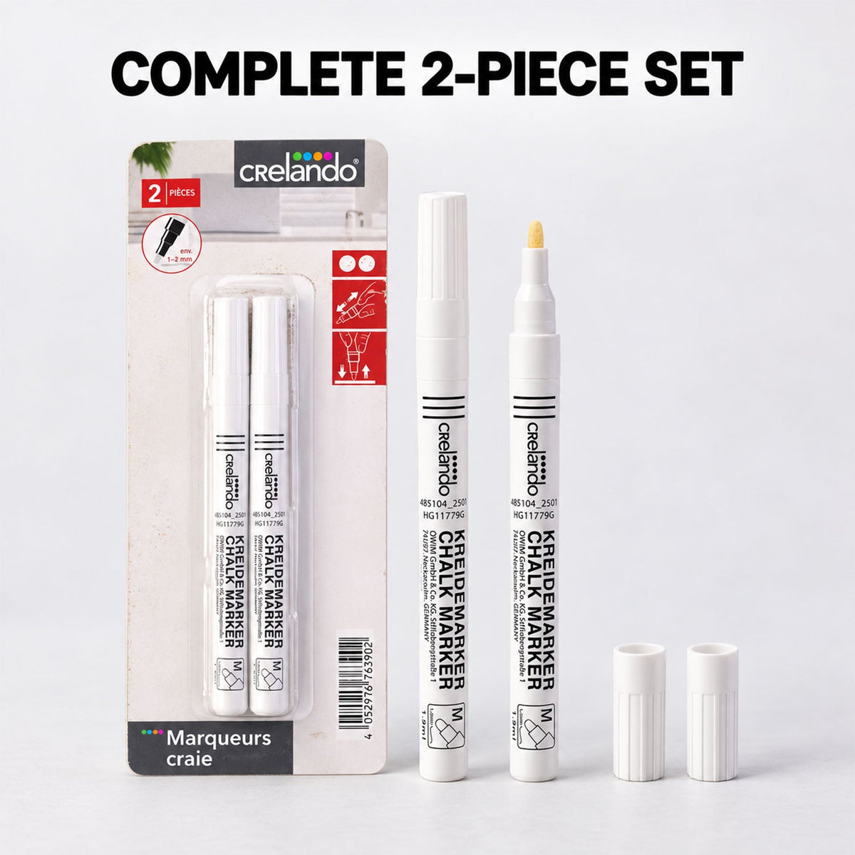 Chalk marker pens white bg