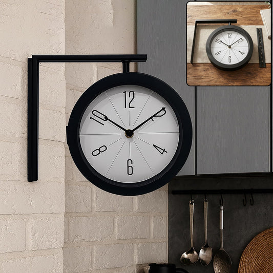 Round Double Sided Wall Clock – Vintage Station Style