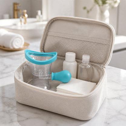 Compact eye wash cup for travel storage
