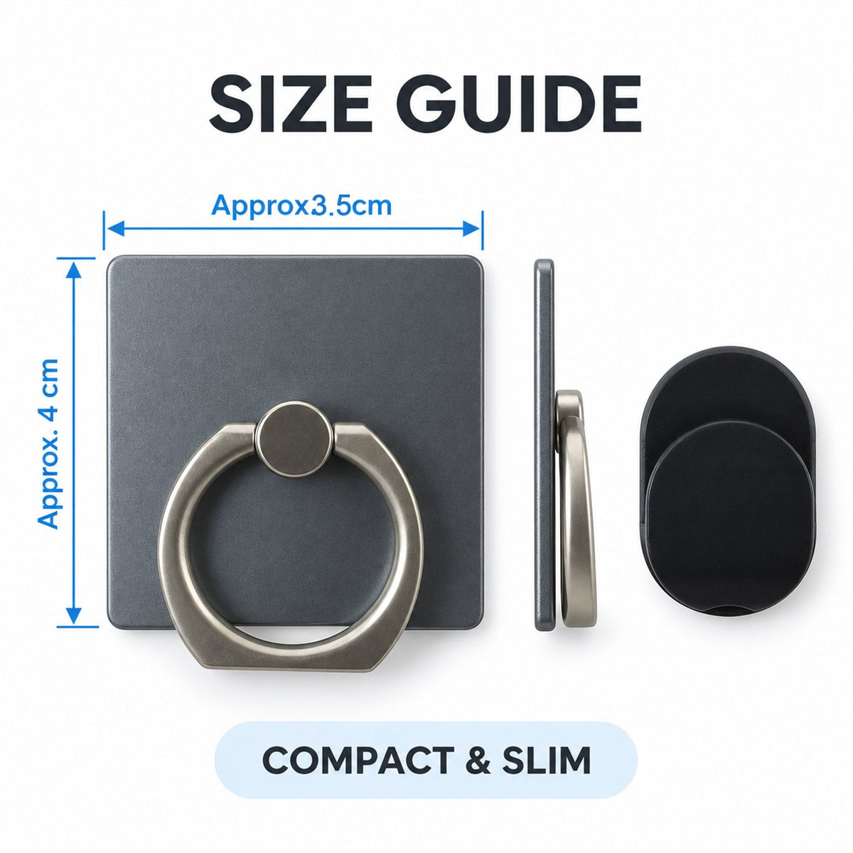 360 Degree Rotating Finger Ring Grip for Mobile, Phone Stand for Videos (1 Pc)