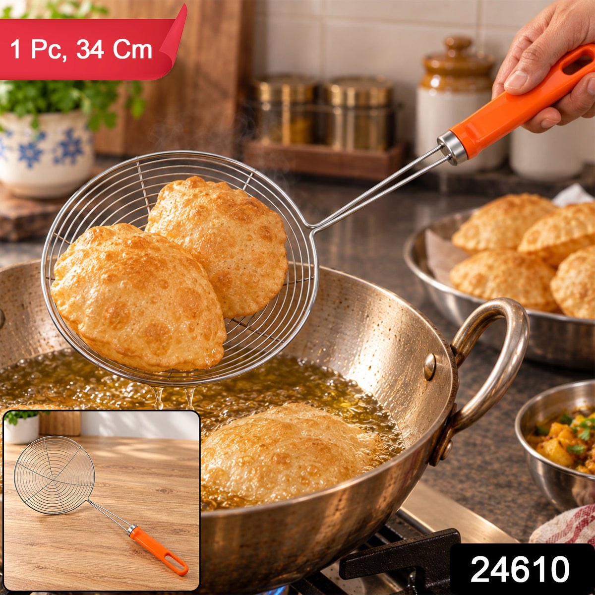 Frying strainer spoon pack