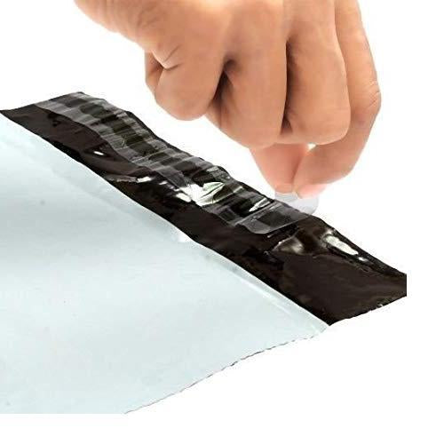 Stack of FERVENT White Poly Mailer Courier Bags, 12x14 inches, in a bundle.