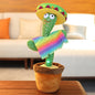 Vibrant green dancing cactus toy with glowing LED lights and musical features.