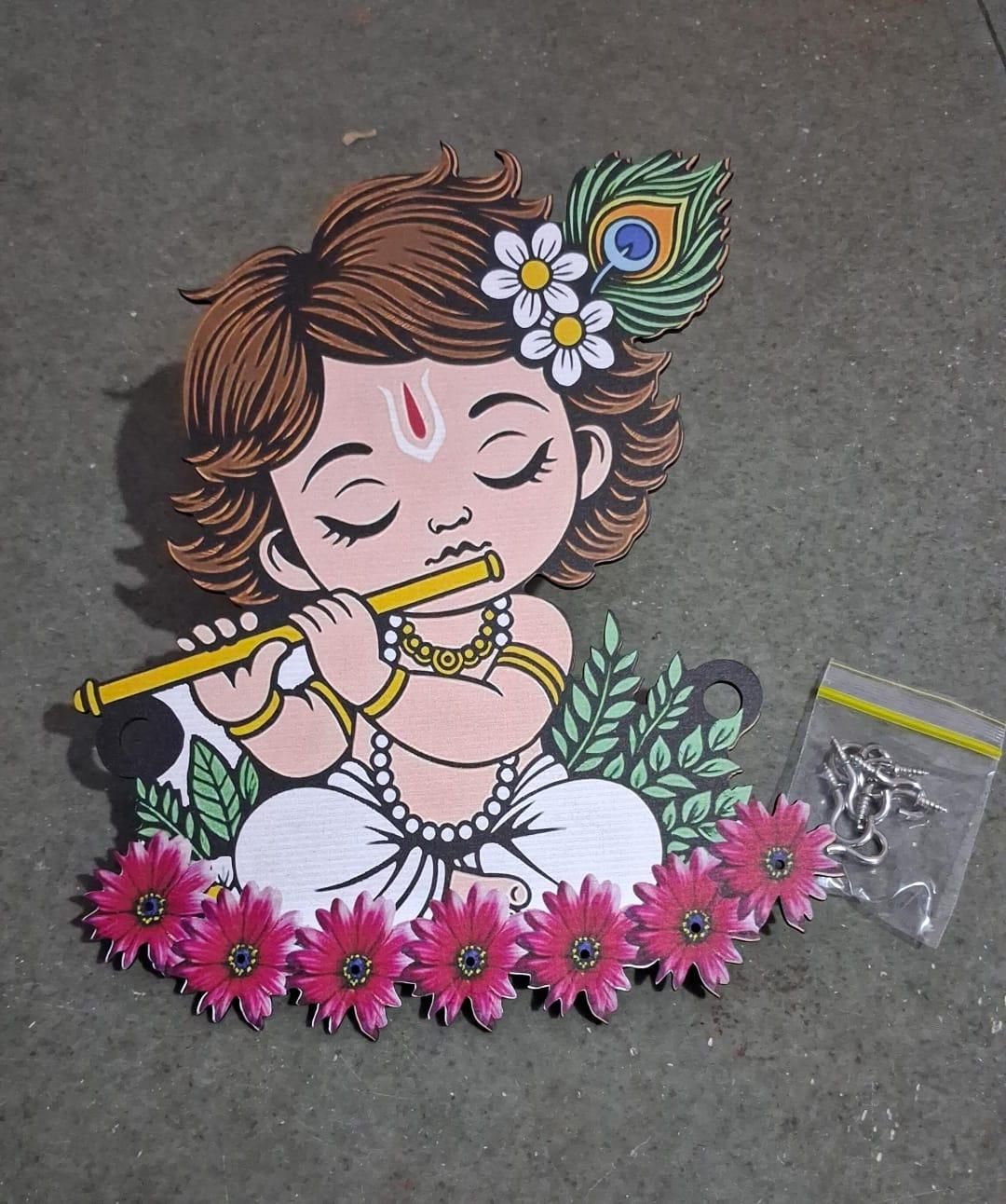 Krishna Wooden Keys Hanger