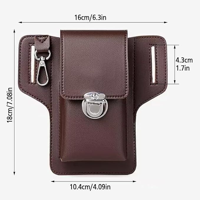 Multipurpose PU Leather Mobile Pouch with Belt Loop