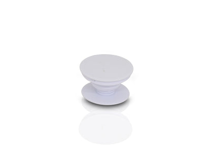 A single white phone grip is shown in its expanded state on a reflective white surface.