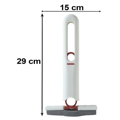 A white and red mini mop with a grey sponge head stands upright, with dimensions 29 cm height and 15 cm width.
