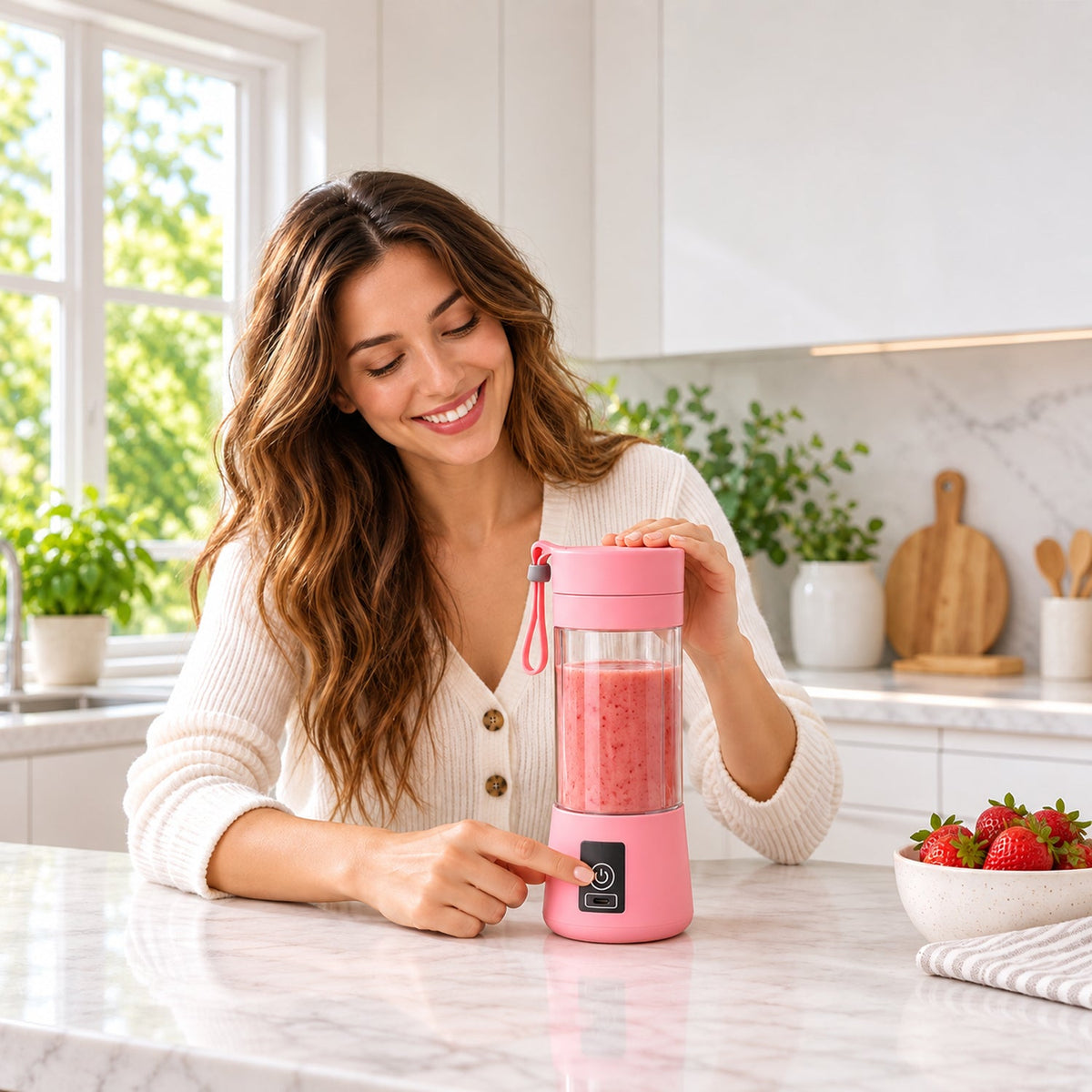 Portable USB Electric Juicer – 6-Blade Blender & Shaker | Chef’s Embrace
