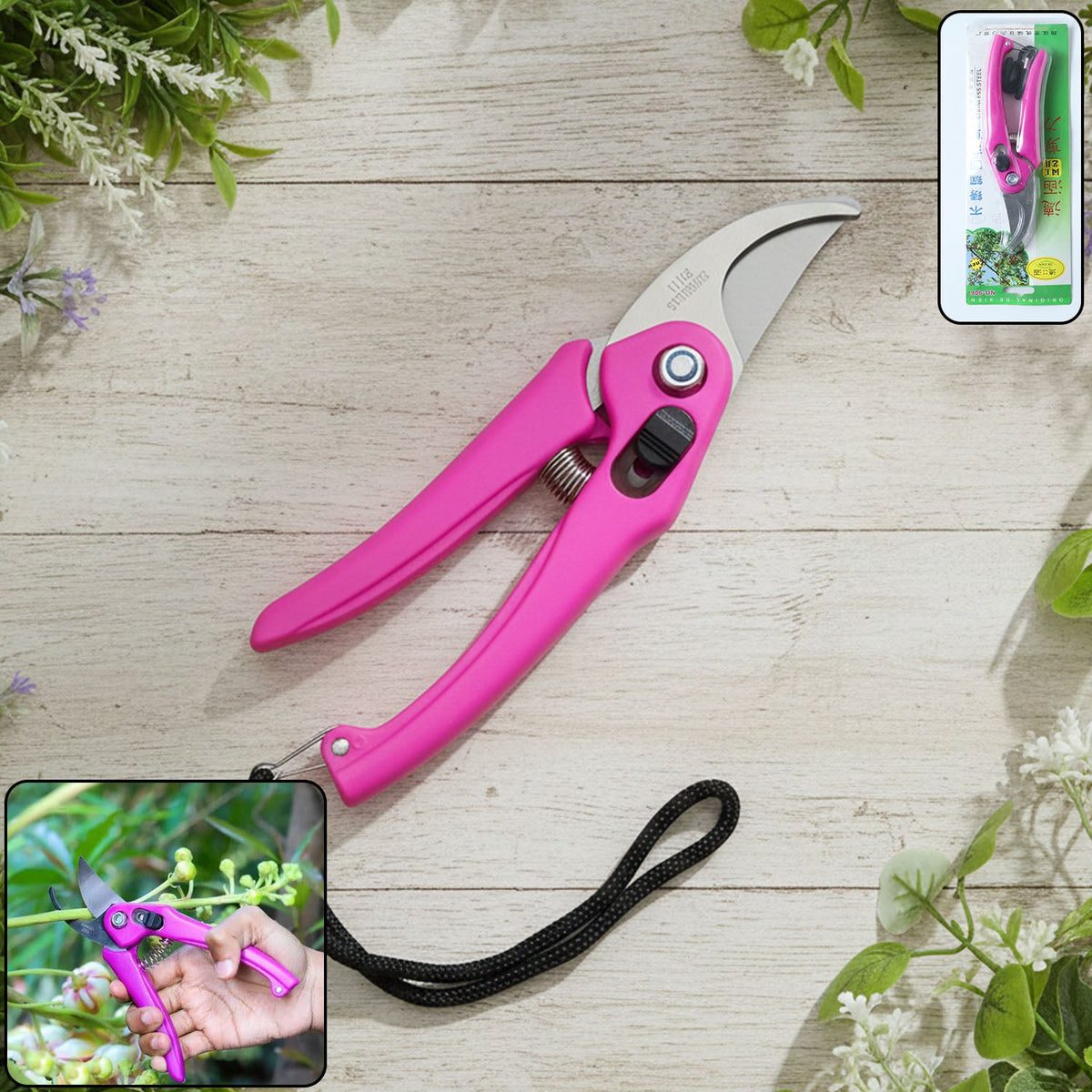 Flower cutter garden pruning shears with soft grip handles