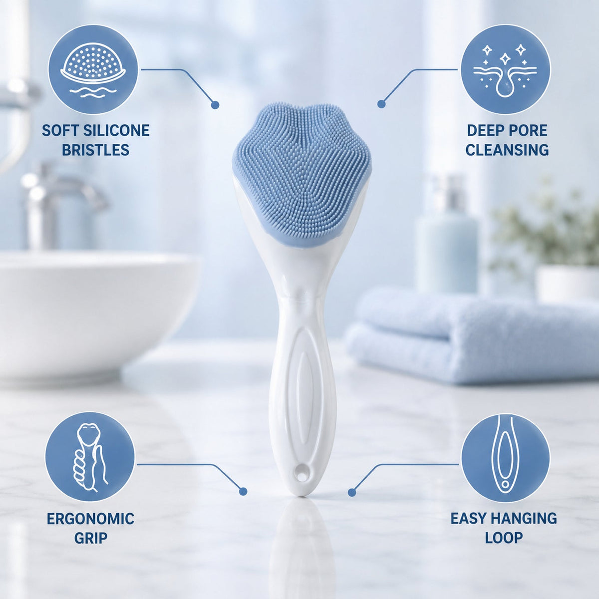 Silicone Face Scrubber – Gentle Exfoliation & Cleansing | AuriGlam