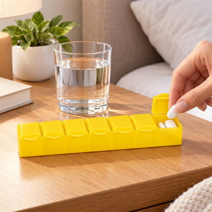 Weekly Pill Organizer – 7 Day Medicine Dispenser with 7 Compartments |