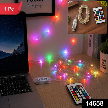 USB RGB LED Festival String Light with Remote Control for Home Decoration